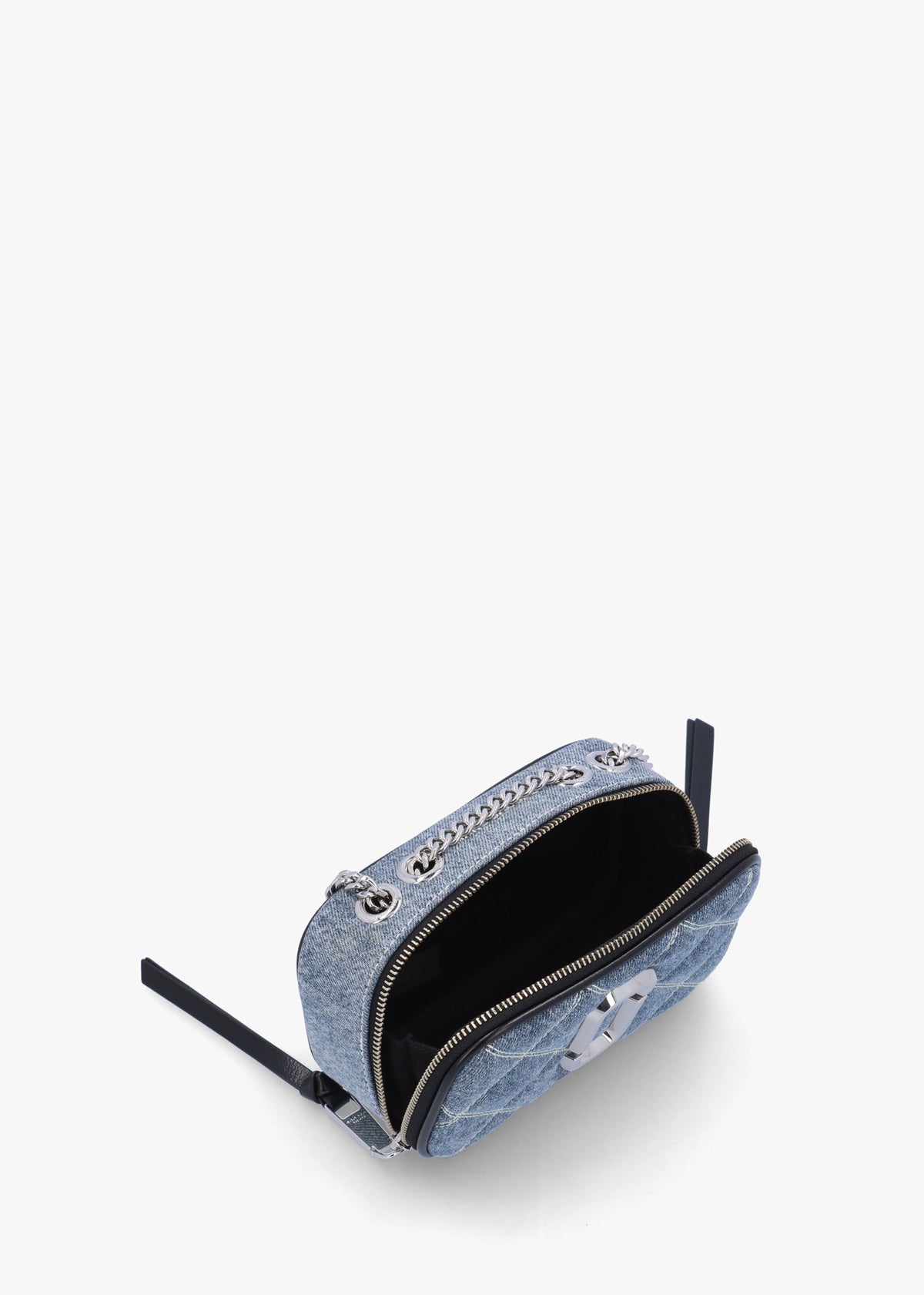 The Quilted Softshot Light Wash Indigo Denim Cross-Body Bag
