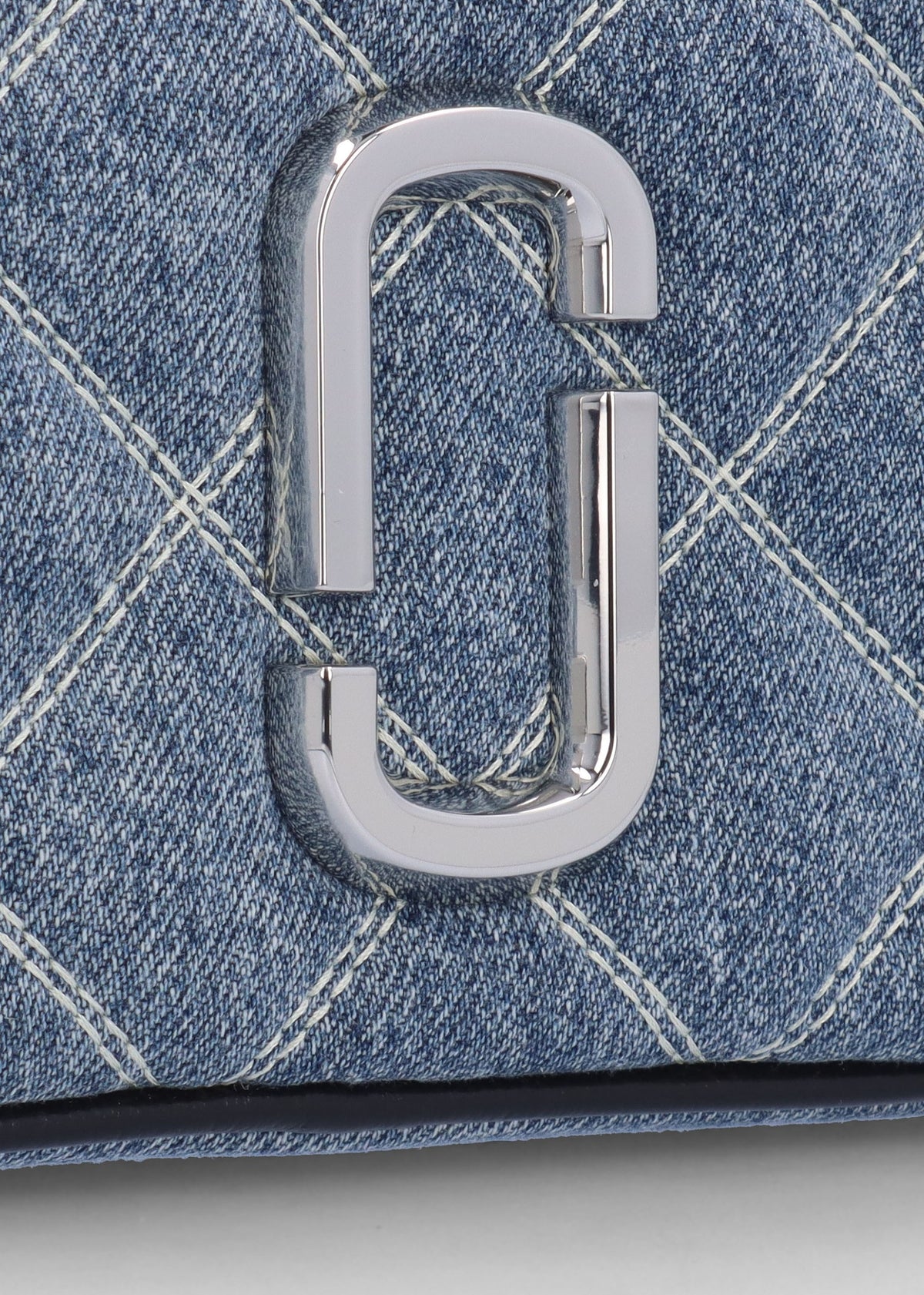 The Quilted Softshot Light Wash Indigo Denim Cross-Body Bag