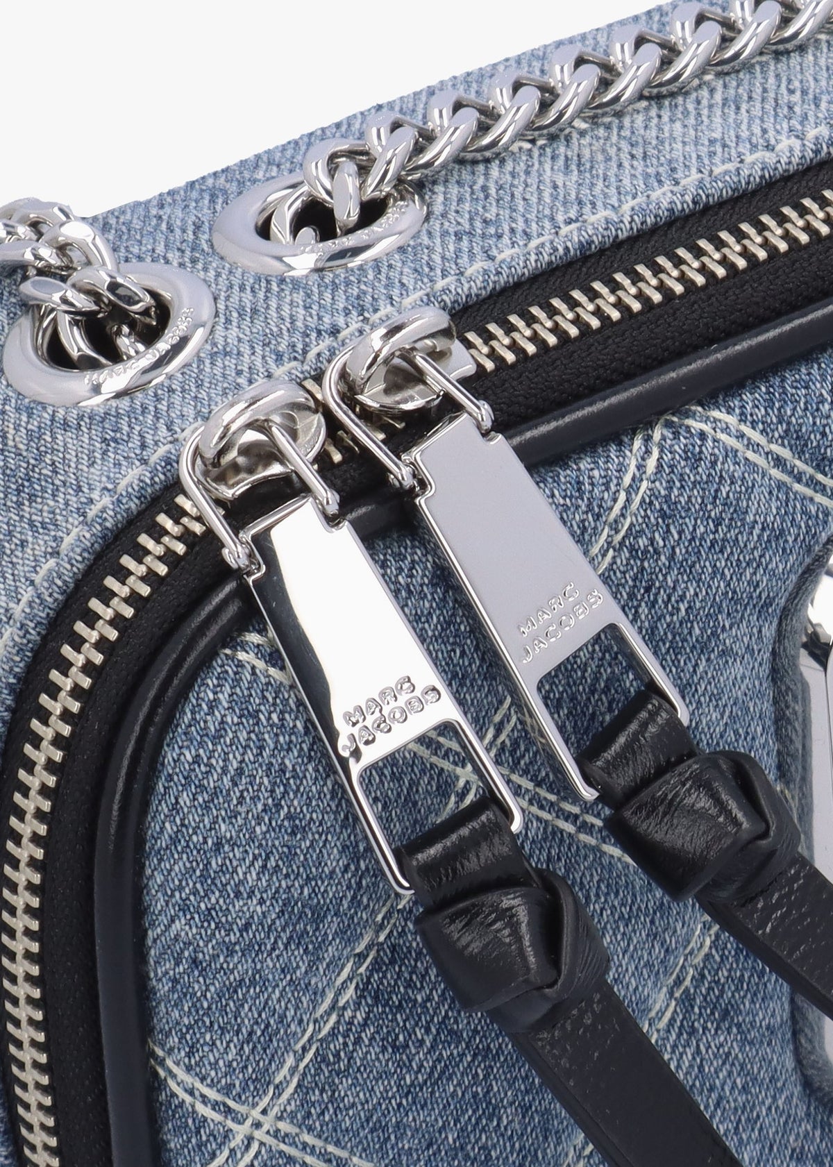 The Quilted Softshot Light Wash Indigo Denim Cross-Body Bag