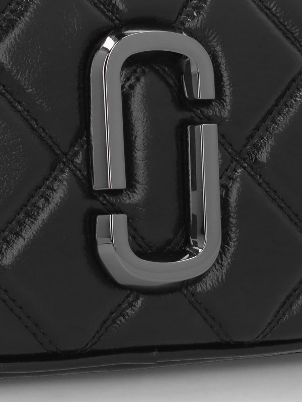 The Quilted Softshot Black Leather Cross-Body Bag