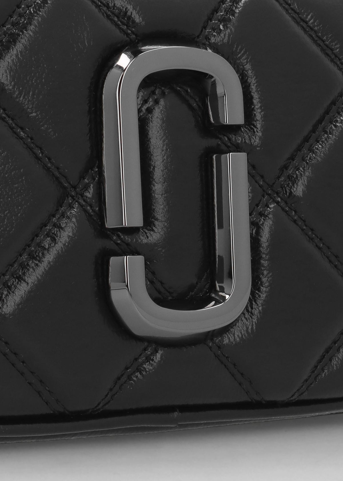 The Quilted Softshot Black Leather Cross-Body Bag