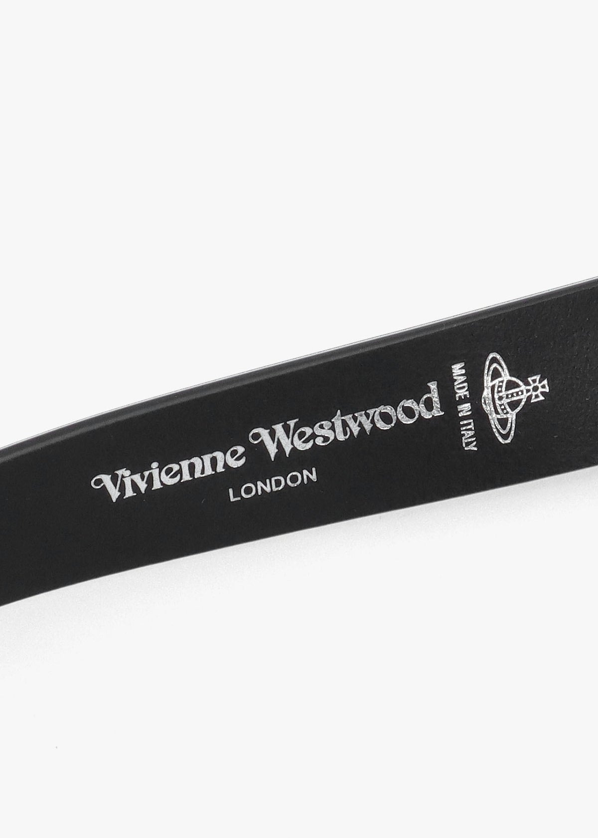 Line Gunmetal Orb Buckle Black Leather Belt