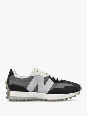 Unisex 327 Black & Grey Suede & Mesh Trainers