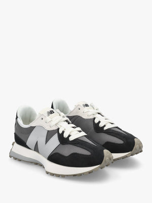 Unisex 327 Black & Grey Suede & Mesh Trainers