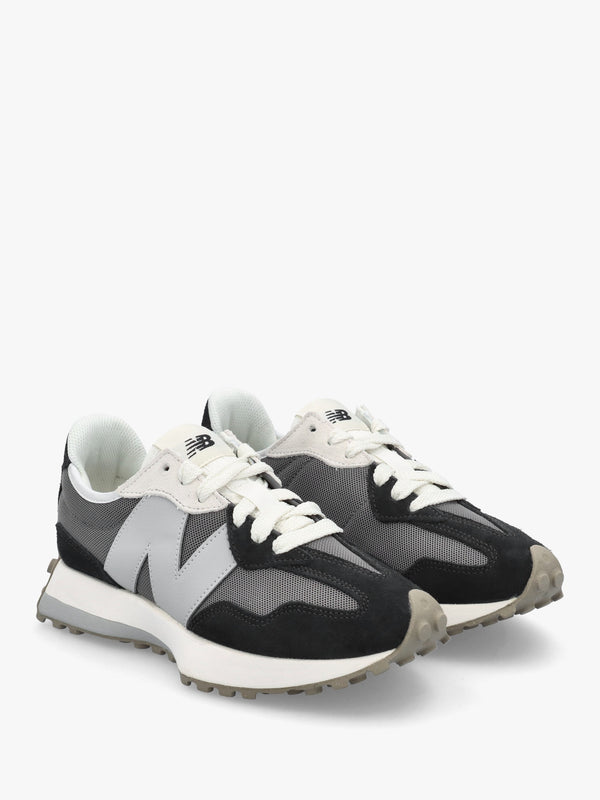 Unisex 327 Black & Grey Suede & Mesh Trainers
