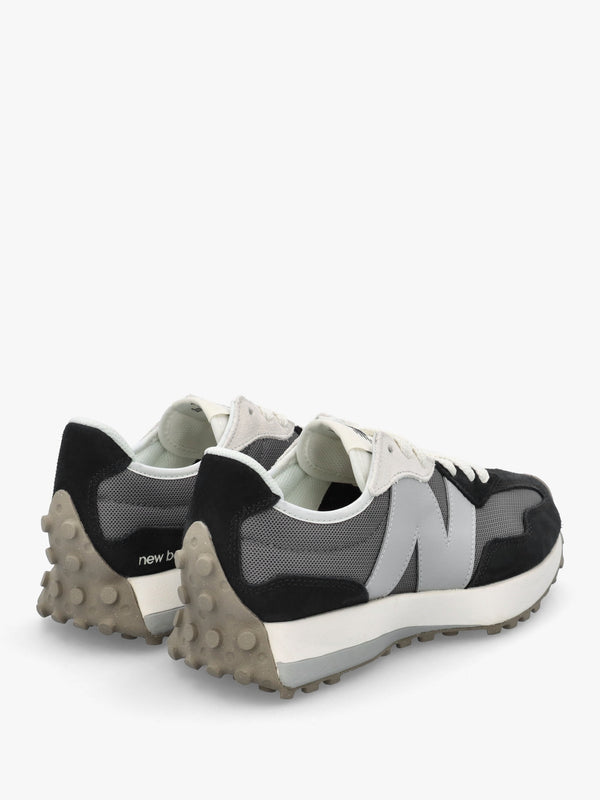 Unisex 327 Black & Grey Suede & Mesh Trainers