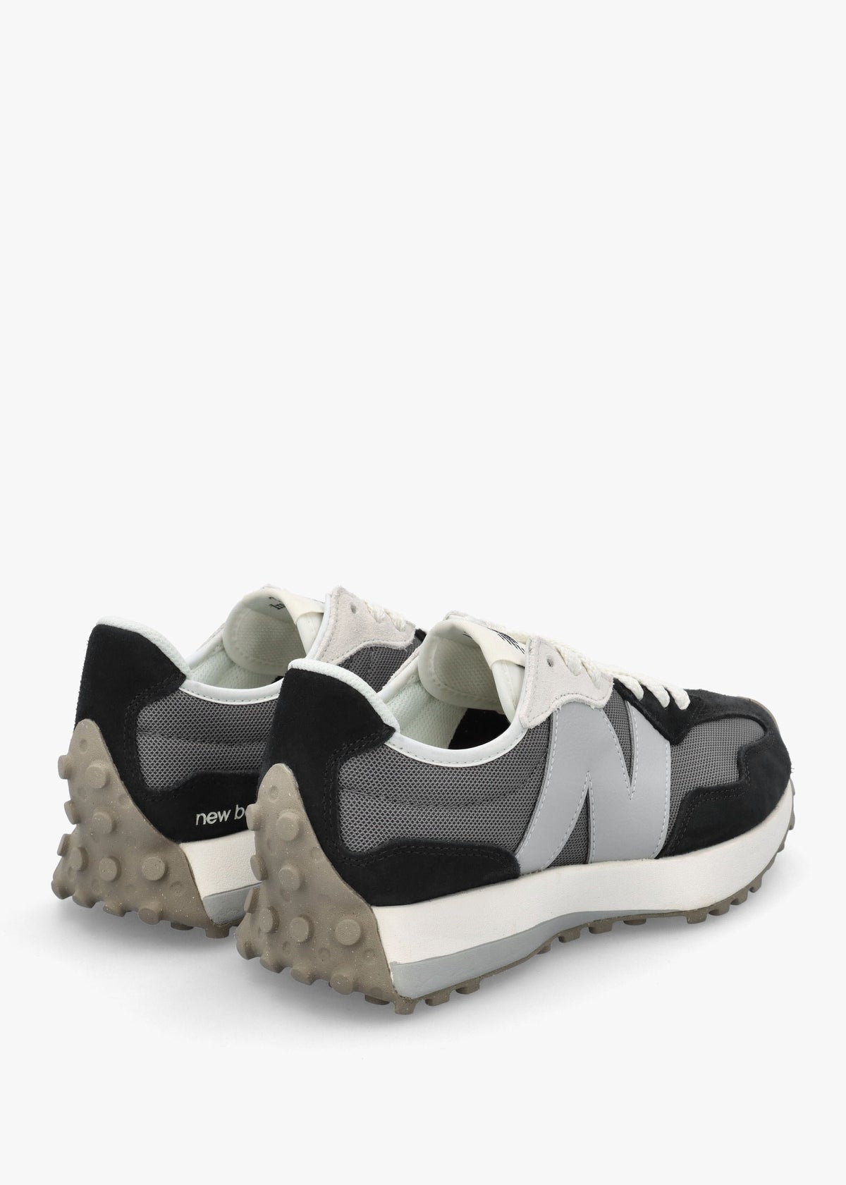 Unisex 327 Black & Grey Suede & Mesh Trainers