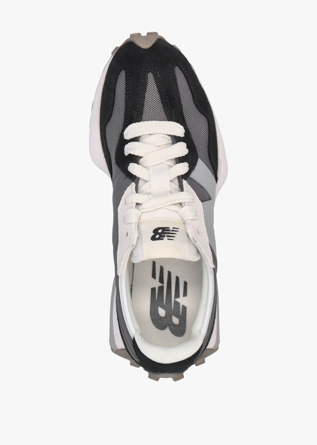 Unisex 327 Black & Grey Suede & Mesh Trainers