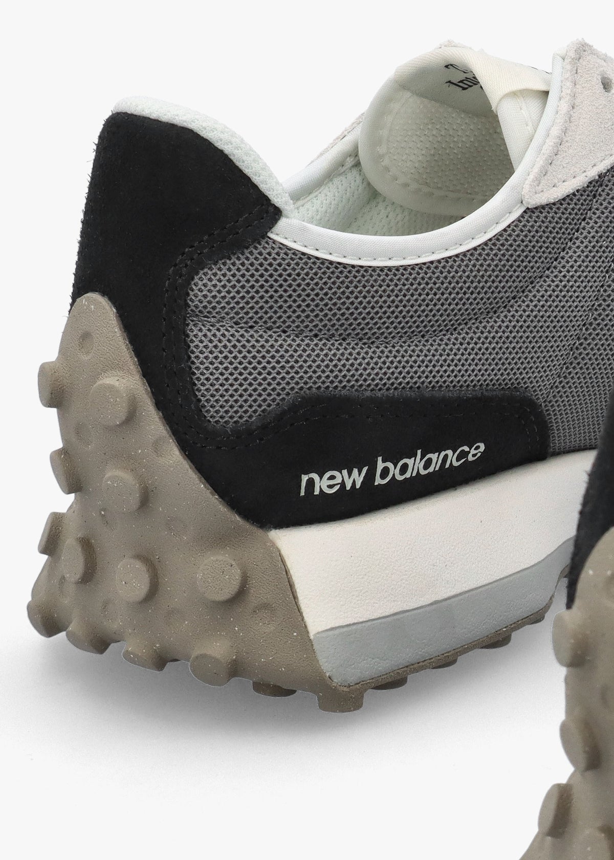 Unisex 327 Black & Grey Suede & Mesh Trainers