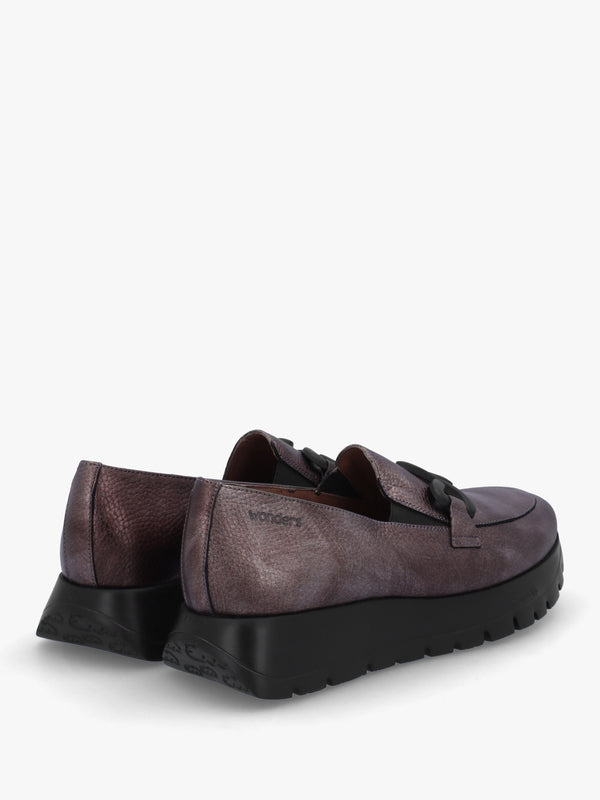 Odisei 94 Pewter Leather Loafers
