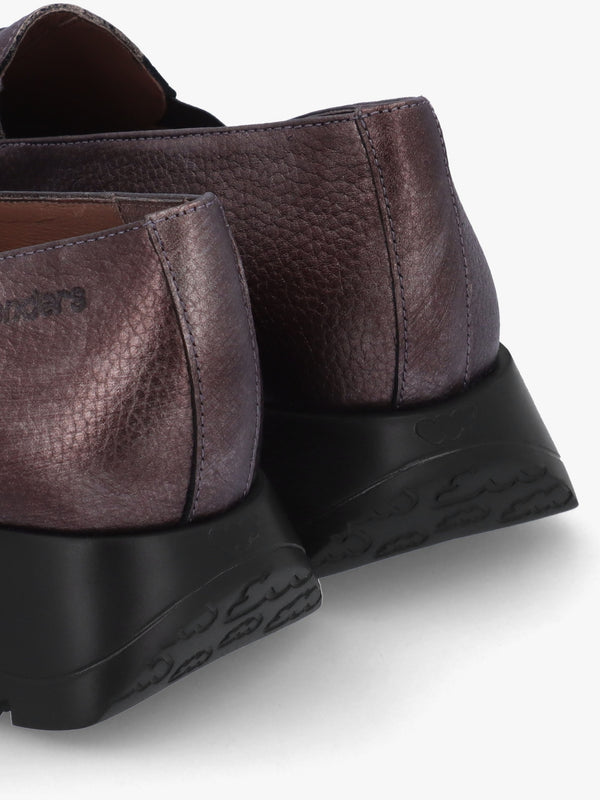Odisei 94 Pewter Leather Loafers