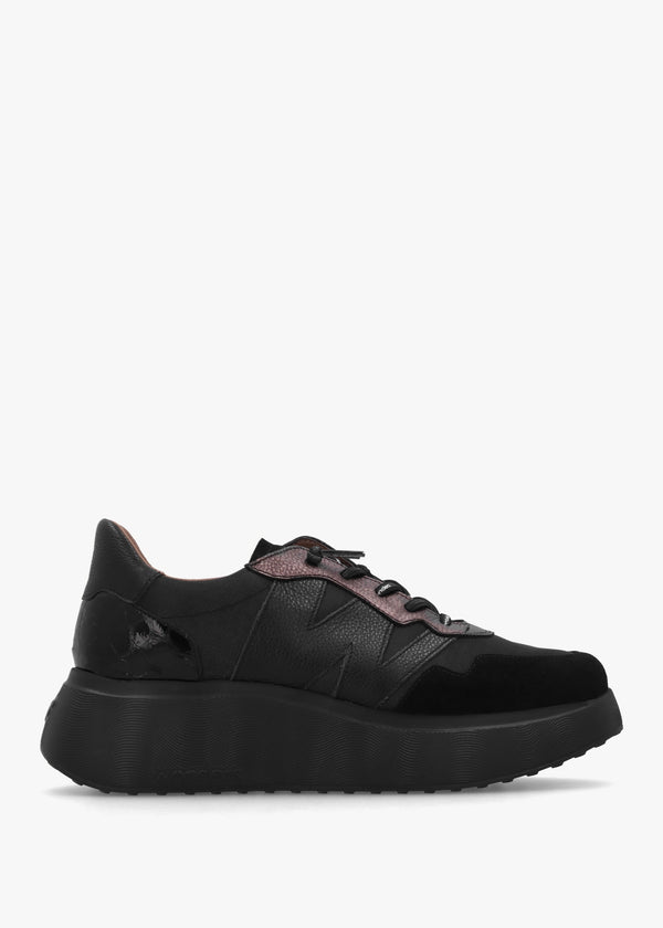 Roma 31 Black Mixed Textile Chunky Trainers