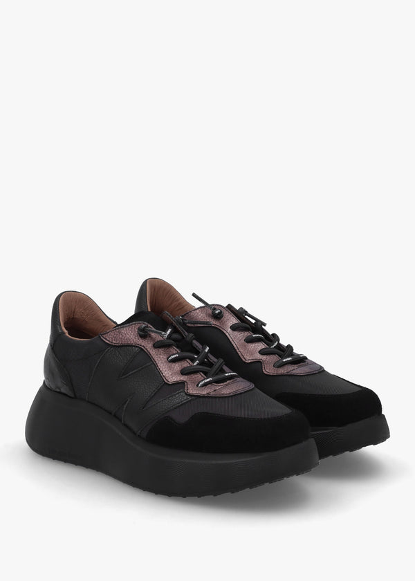 Roma 31 Black Mixed Textile Chunky Trainers