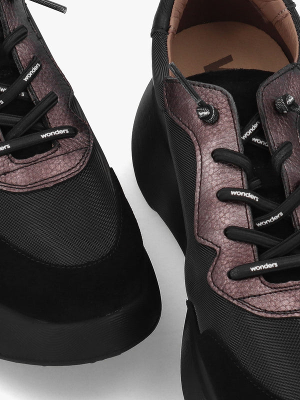 Roma 31 Black Mixed Textile Chunky Trainers
