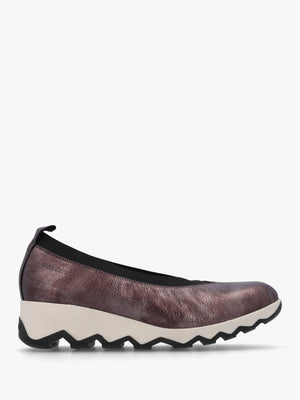 Simon 10 Pewter Leather Wedge Shoes