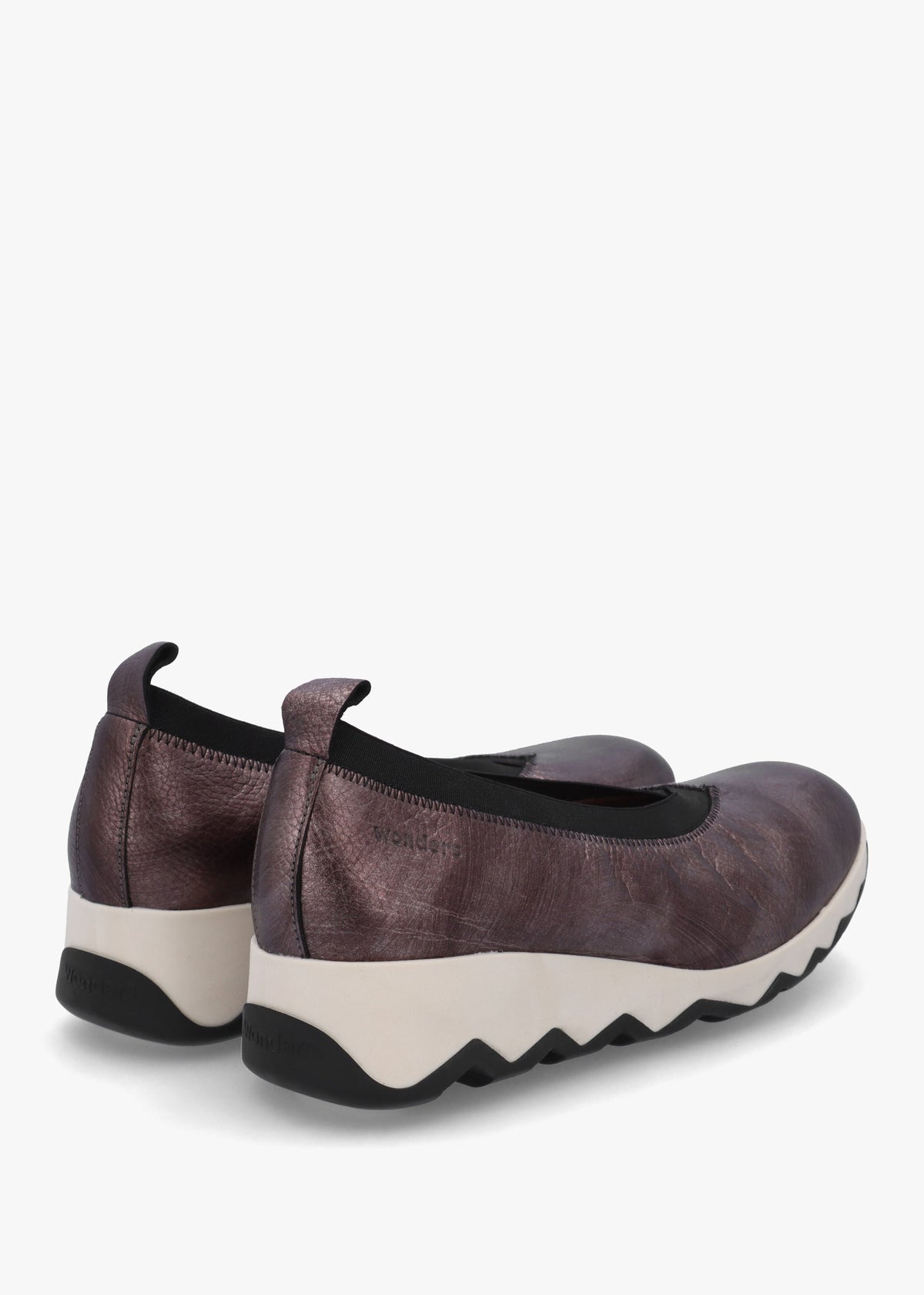 Simon 10 Pewter Leather Wedge Shoes