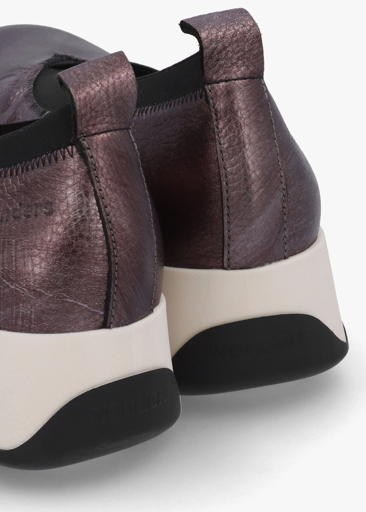 Simon 10 Pewter Leather Wedge Shoes