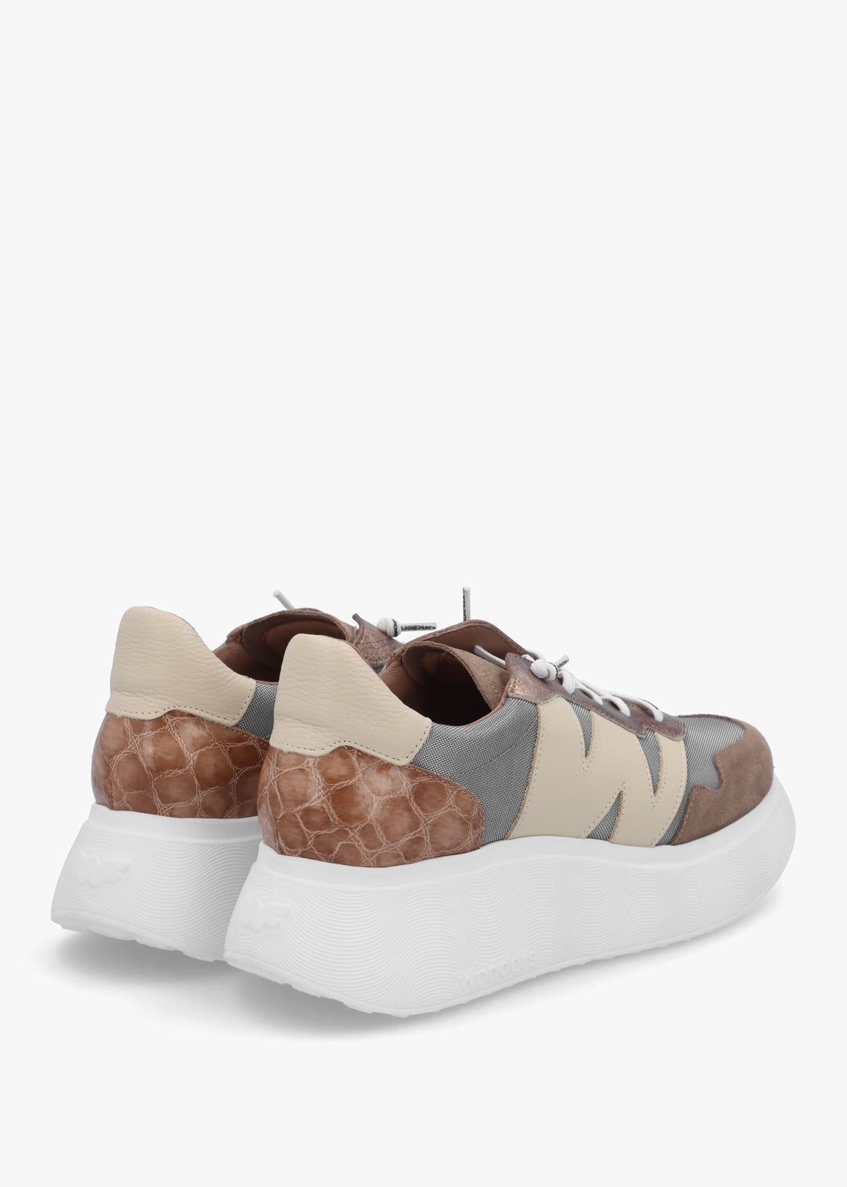 Roma 31 Taupe Mixed Textile Chunky Trainers
