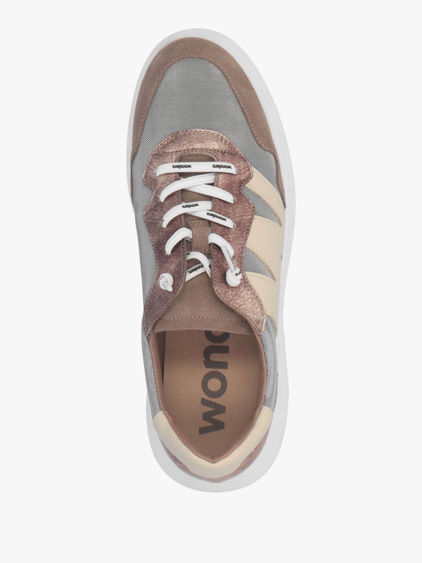 Roma 31 Taupe Mixed Textile Chunky Trainers