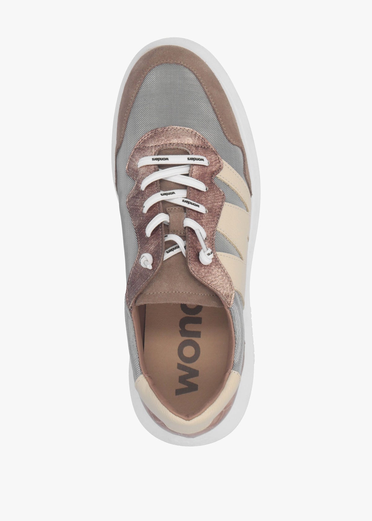 Roma 31 Taupe Mixed Textile Chunky Trainers