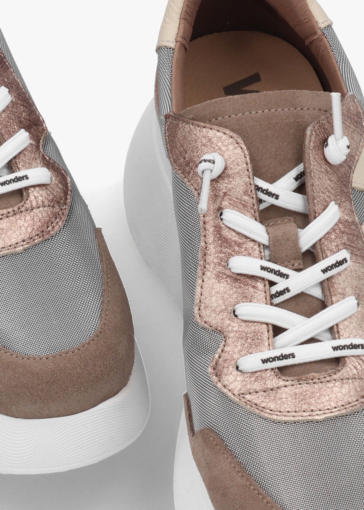 Roma 31 Taupe Mixed Textile Chunky Trainers