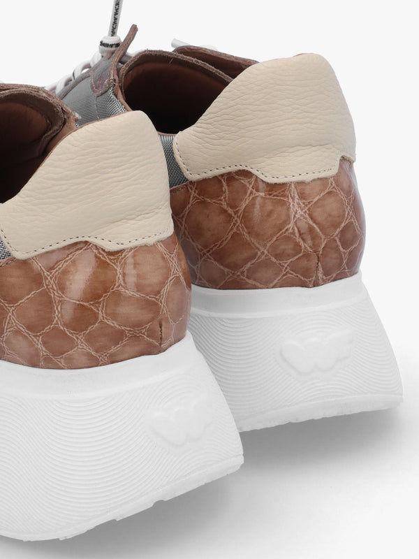Roma 31 Taupe Mixed Textile Chunky Trainers