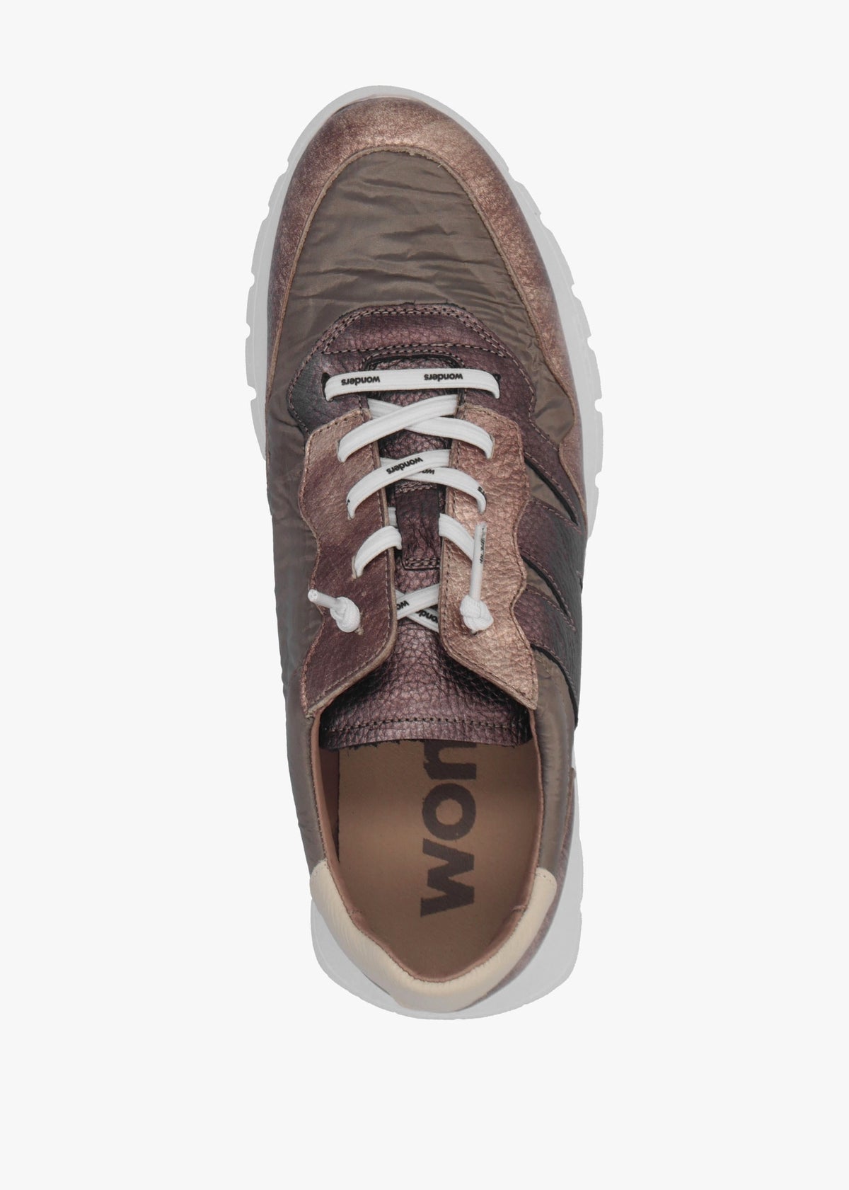 Odisei 91 Bronze Metallic Leather & Nylon Trainers