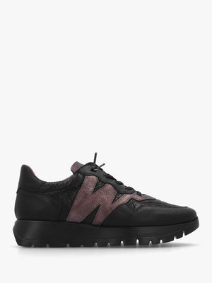 Odisei 91 Black Metallic Leather & Nylon Trainers