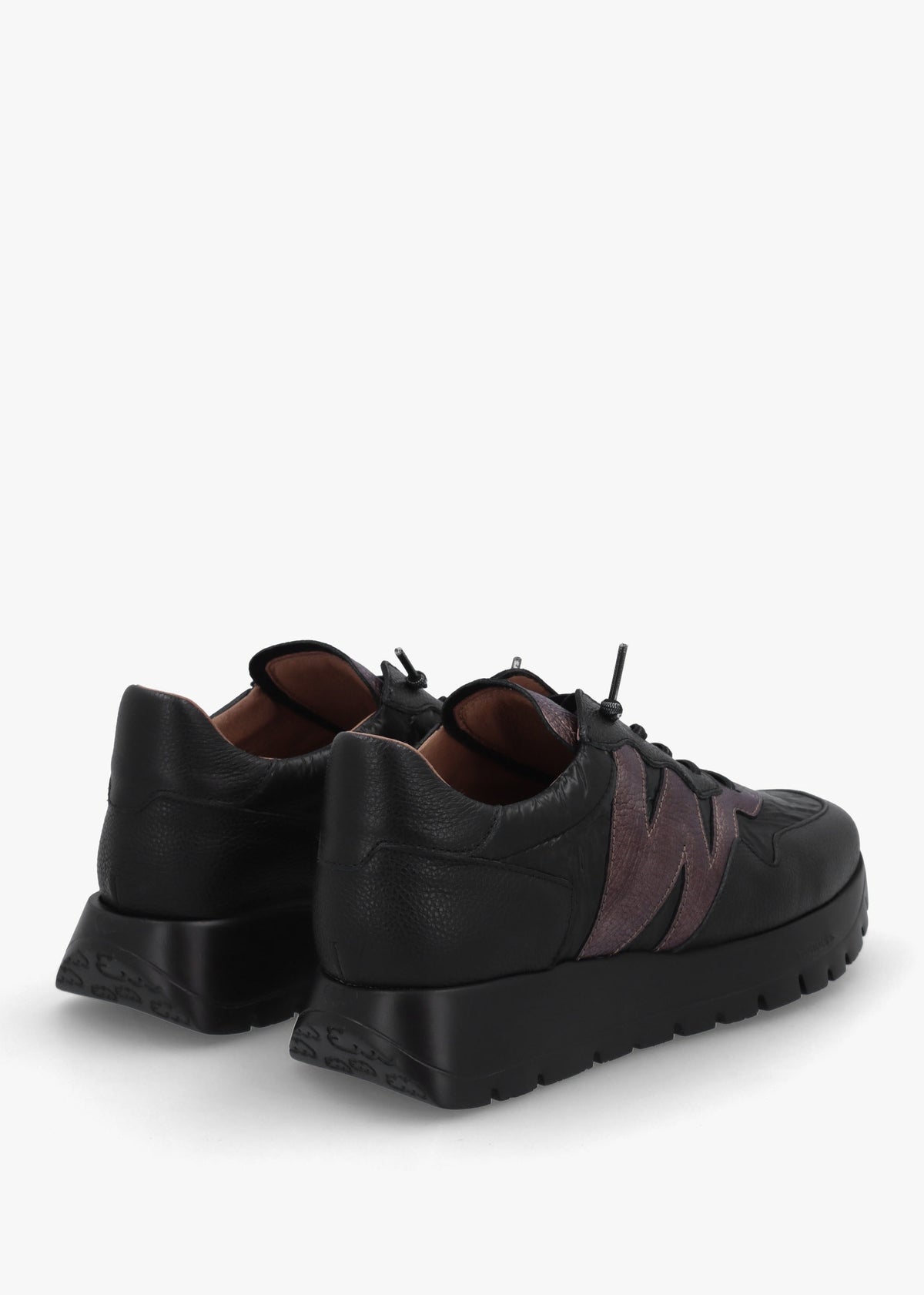 Odisei 91 Black Metallic Leather & Nylon Trainers