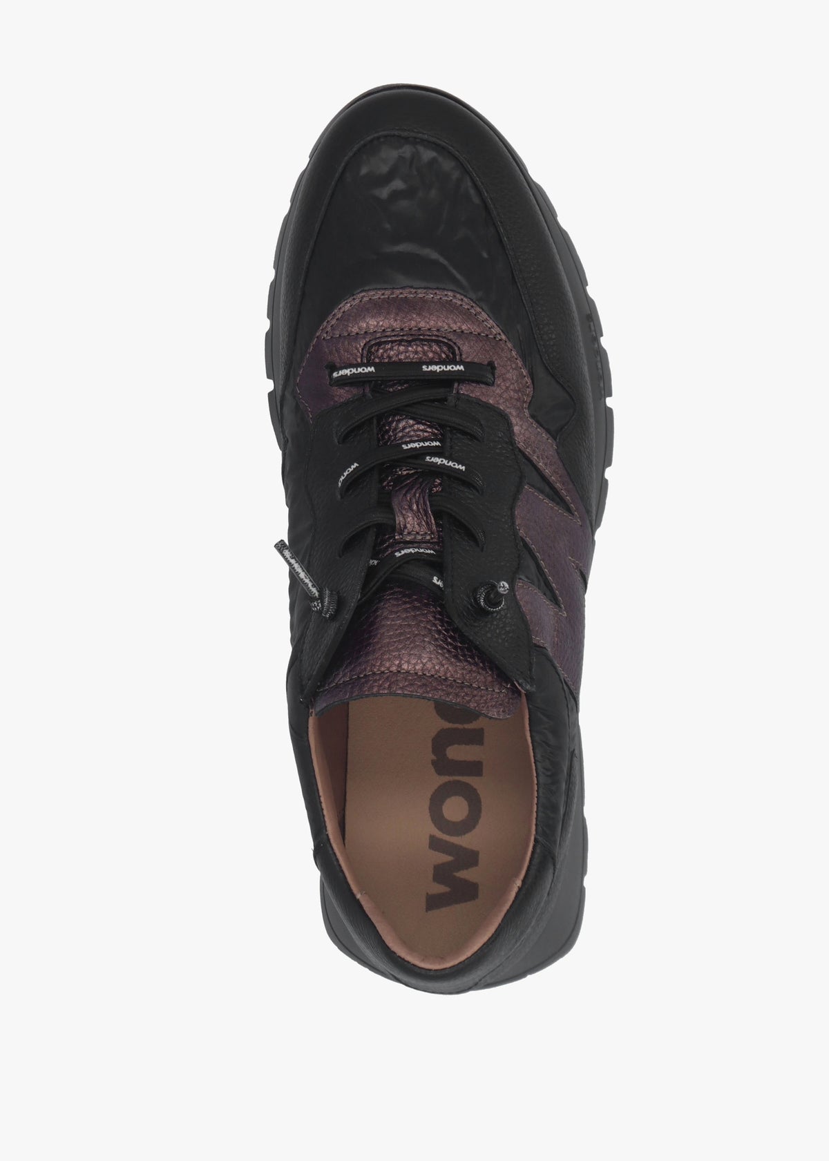 Odisei 91 Black Metallic Leather & Nylon Trainers
