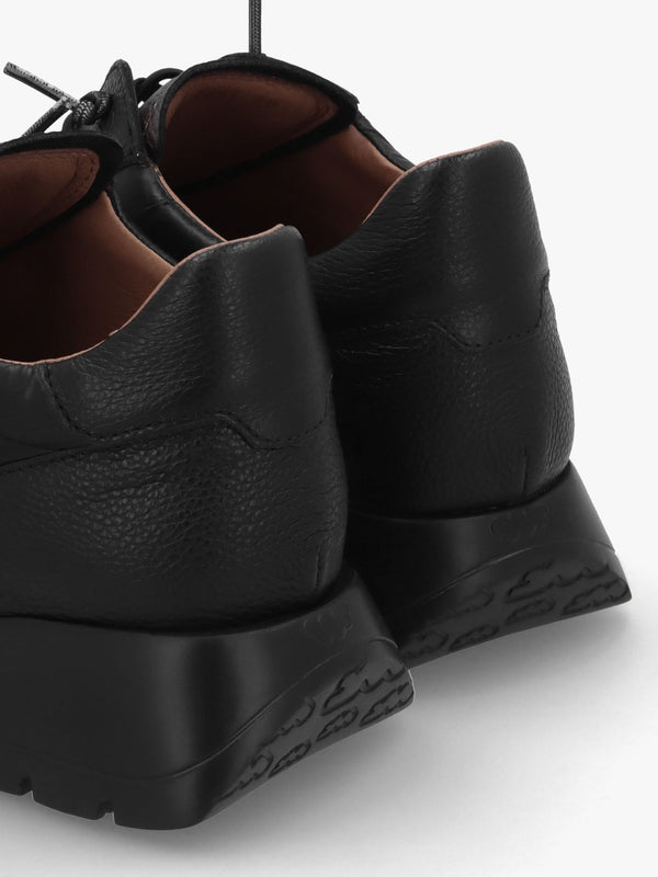 Odisei 91 Black Metallic Leather & Nylon Trainers