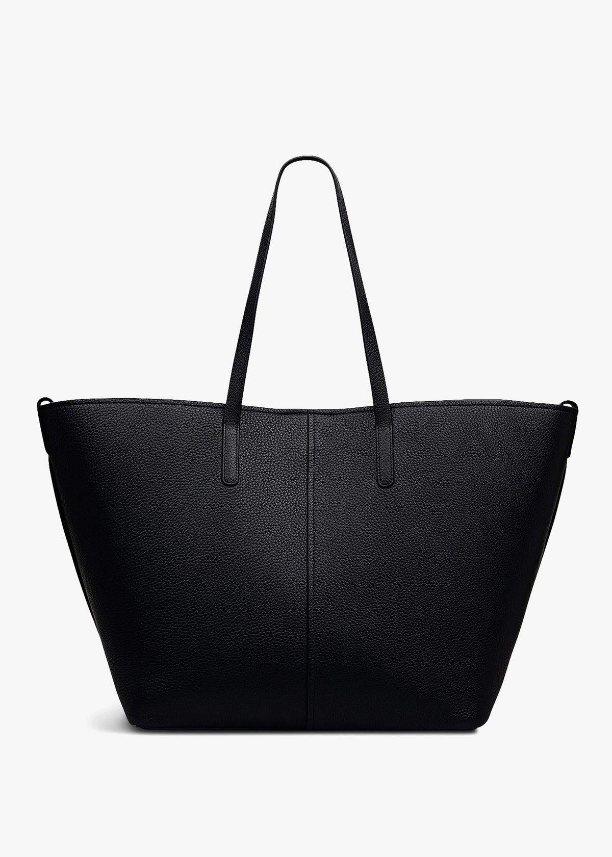 Large Dukes Place Open Top Black Leather Tote Bag