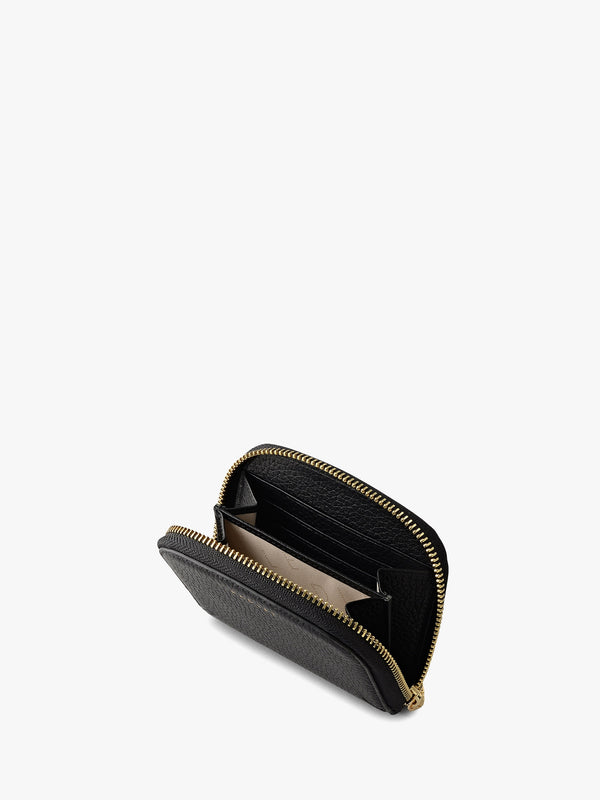 Medium Dukes Place Black Leather Zip Around Purse