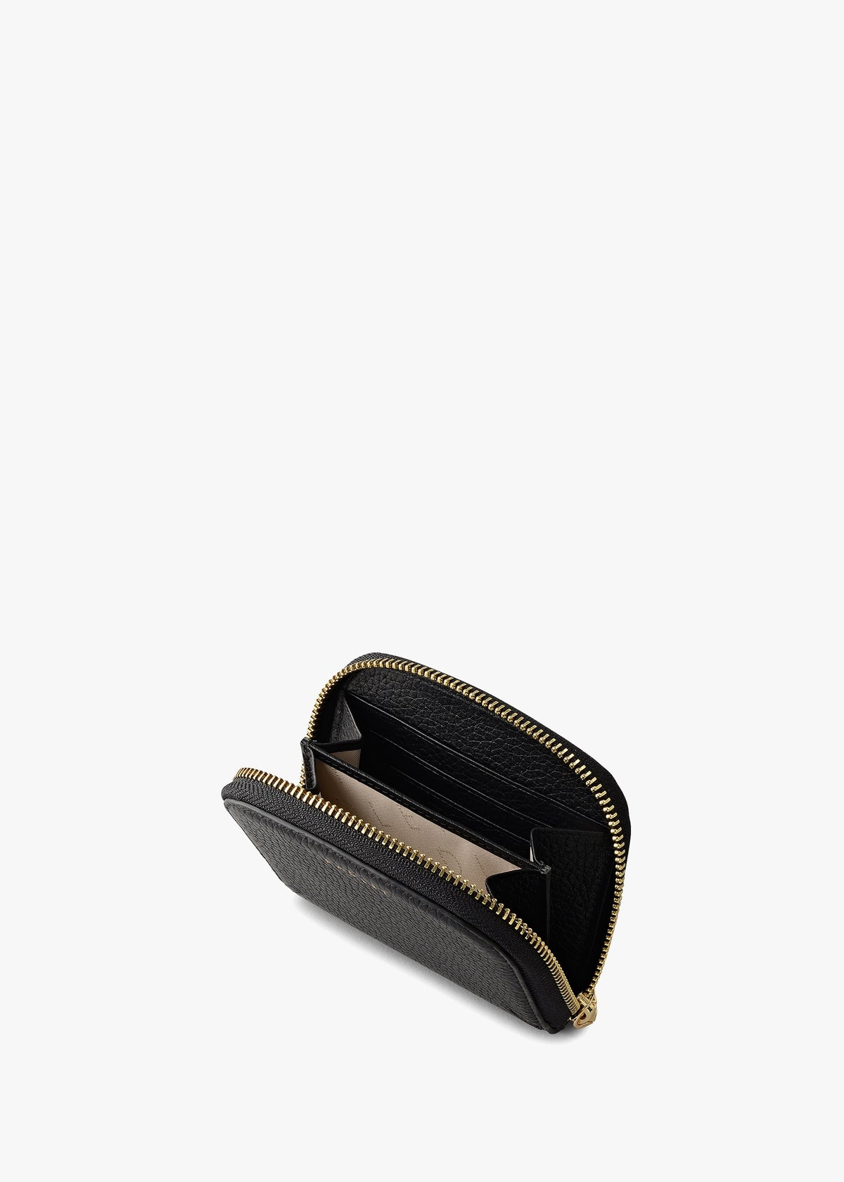 Medium Dukes Place Black Leather Zip Around Purse