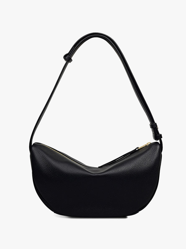 Medium Dukes Place Black Leather Sling Bag