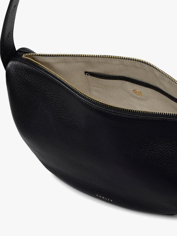 Medium Dukes Place Black Leather Sling Bag