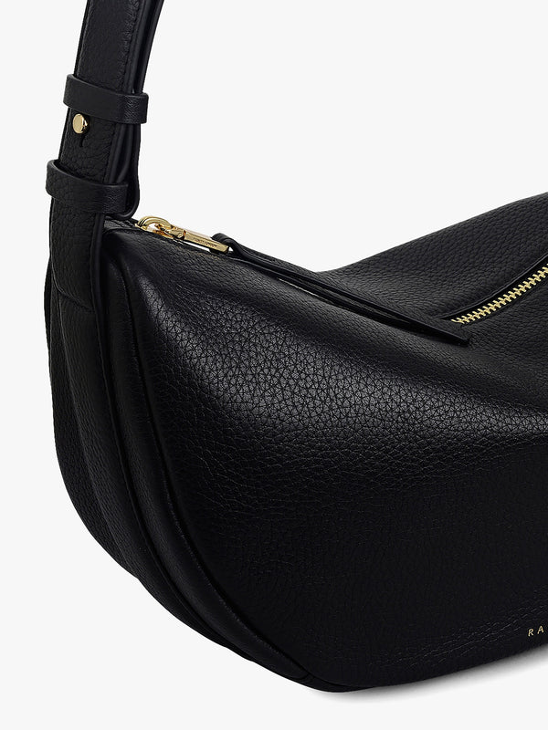 Medium Dukes Place Black Leather Sling Bag