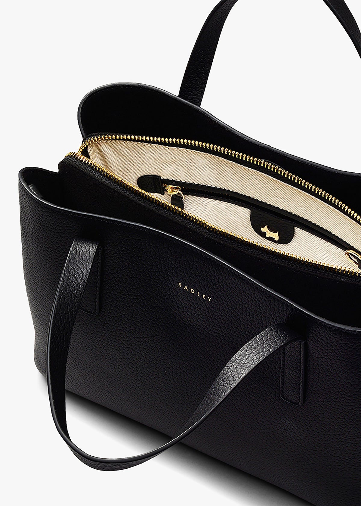 Medium Dukes Place Black Leather Grab Bag