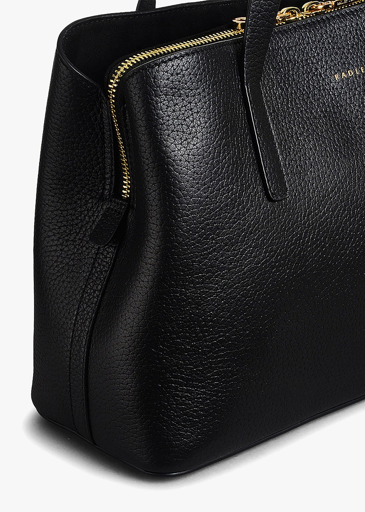 Medium Dukes Place Black Leather Grab Bag
