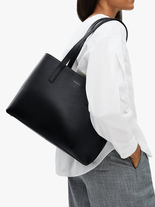 Large Dukes Place Black Leather Shoulder Workbag