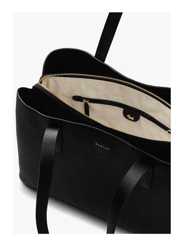 Large Dukes Place Black Leather Shoulder Workbag