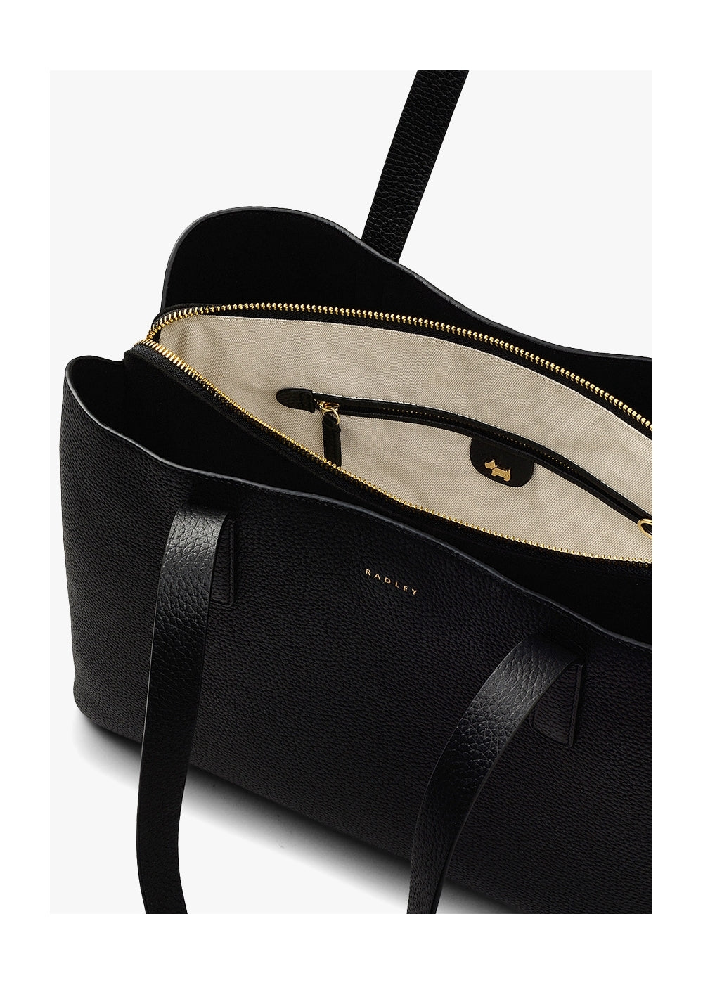 Large Dukes Place Black Leather Shoulder Workbag
