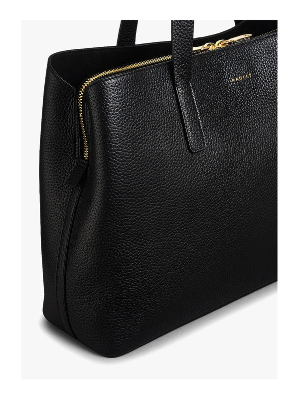 Large Dukes Place Black Leather Shoulder Workbag