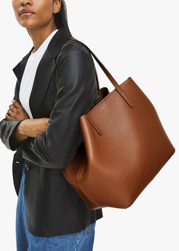 Large Dukes Place Open Top Saddle Leather Tote Bag