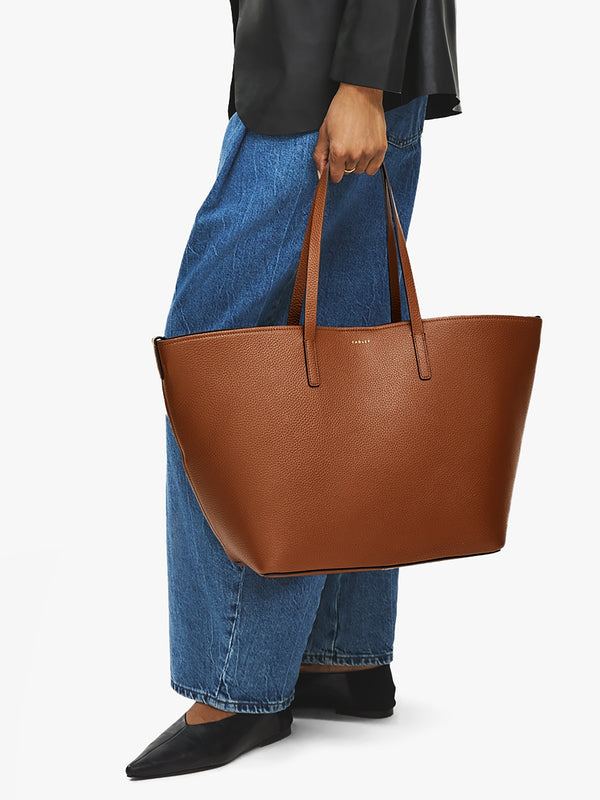 Large Dukes Place Open Top Saddle Leather Tote Bag