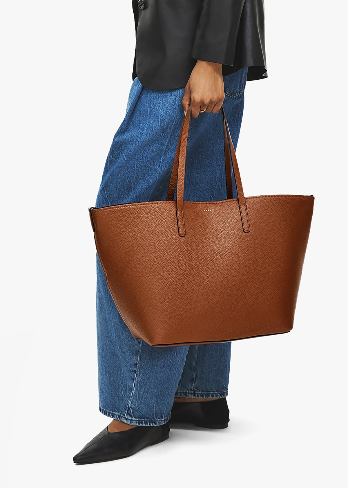 Large Dukes Place Open Top Saddle Leather Tote Bag