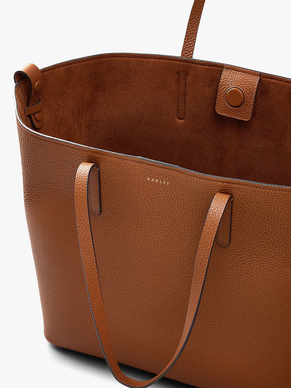 Large Dukes Place Open Top Saddle Leather Tote Bag