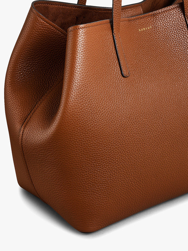 Large Dukes Place Open Top Saddle Leather Tote Bag