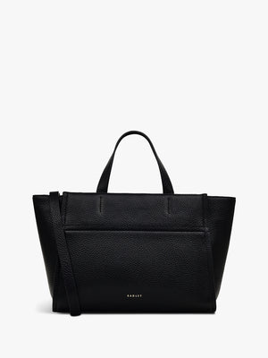 Medium Oak Black Street Saddle Leather Grab Bag