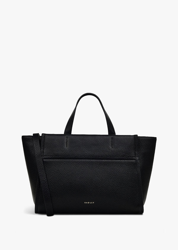 Medium Oak Black Street Saddle Leather Grab Bag